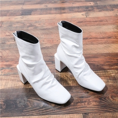 HIGHHEEL BOOTS MŨI VUÔNG ĐẾ TRỤ BASIC SIÊU CHẤT B1.HIE