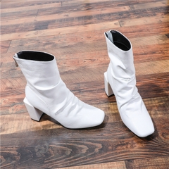 HIGHHEEL BOOTS MŨI VUÔNG ĐẾ TRỤ BASIC SIÊU CHẤT B1.HIE