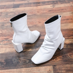 HIGHHEEL BOOTS MŨI VUÔNG ĐẾ TRỤ BASIC SIÊU CHẤT B1.HIE