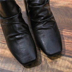 HIGHHEEL BOOTS MŨI VUÔNG ĐẾ TRỤ BASIC SIÊU CHẤT B1.HIE