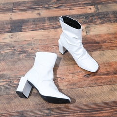 HIGHHEEL BOOTS MŨI VUÔNG ĐẾ TRỤ BASIC SIÊU CHẤT B1.HIE