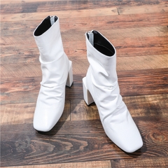HIGHHEEL BOOTS MŨI VUÔNG ĐẾ TRỤ BASIC SIÊU CHẤT B1.HIE