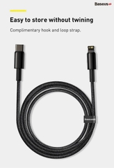 Cáp sạc nhanh, siêu bền C to Lightning 20W Baseus Tungsten Gold dùng cho iPhone 12/ iP11 Series/ iPXS Max (20W, Fast Charging & Data Cable)