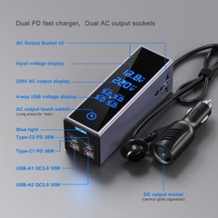 Bộ chuyển nguồn tẩu sạc ô tô 12V sang 220V công suất cao 300W