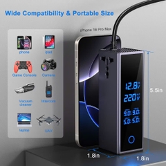 Bộ chuyển nguồn tẩu sạc ô tô 12V sang 220V công suất cao 300W