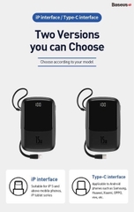 Pin dự phòng tích hợp cáp sạc Baseus Q Pow Digital Display 10,000mAh (3A/ 15W, Fast Charge Power Bank With Cable )