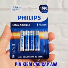 Pin tiểu AAA, AA Alkaline Philips Ultra Alkaline Cao Cấp