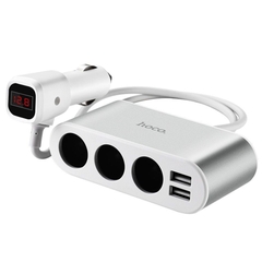 Tẩu sạc xe hơi mở rộng 1 chia 3 Hoco Z13