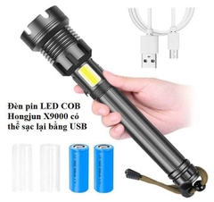 Đèn Pin LED COB siêu sáng Hongjun X9000