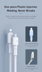 Cáp sạc nhanh Type-C to Lighting PD 18W Baseus Mini White