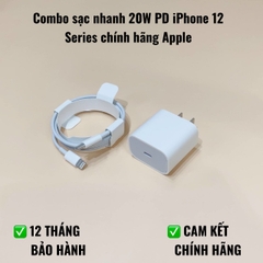 Bộ sạc nhanh 20W iPhone 12 series chính hãng Apple bảo hành 12 tháng lỗi 1 đổi 1