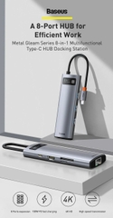 Hub chuyển đa năng 8 in 1 Baseus Metal Gleam Series Multifunctional Docking Station