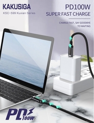 Cáp sạc nhanh 2 đầu Type-C 100w KAKU 599 có LCD dài 1.2m (Type C ra Type C) chính hãng