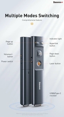 Bút Laser trình chiếu Baseus Orange Dot Wireless Presenter cho Laptop/ Macbook