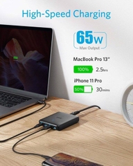 Sạc ANKER 4 cổng PowerPort Atom III Slim 65w PIQ 3.0&GaN - A2045