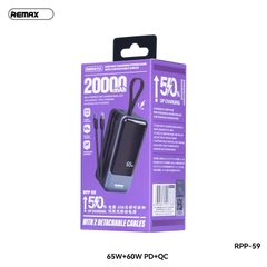 Pin sạc dự phòng kèm cáp 20000mAh 65W Remax RPP-59