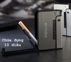 Bật lửa quẹt Focus kiêm hộp đựng thuốc lá