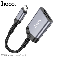 Đầu đọc thẻ nhớ micro sd, sd cổng type C Hoco UA25