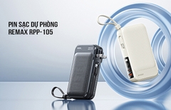 Pin dự phòng kiêm củ sạc kèm dây 10000mAh 22.5W Remax RPP-105