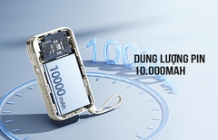 Pin dự phòng kiêm củ sạc kèm dây 10000mAh 22.5W Remax RPP-105