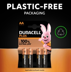 Pin tiểu AA Duracell Plus dung lượng cao, pin Alkaline, vỉ 2 viên