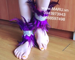 lông vũ đeo cổ chân, trang phục nữ, trang phục lễ hội nữ,maru, carnival lông vũ nữ