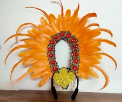 mũ đội đầu lông vũ, trang phục nữ, trang phục lễ hội nữ, maru, carnival lông vũ nữ