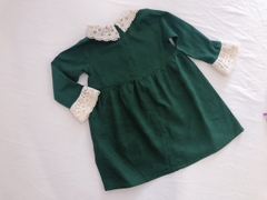 Váy vintage bé gái màu xanh có ren - giá sỉ