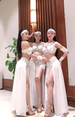 Váy belly dance màu trắng nữ thần