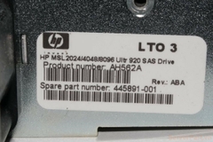 13449 Ổ đọc băng từ Tape Drive sas LTO3 HP Ultrium 920 Autoloader HH AH562A 445891-001