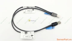 16307 Cáp cable IBM Lenovo SFF-8644 to Dual SFF-8644 Mini SAS HD external 12G fru 00AR272 pn 00Y8350 0.6m