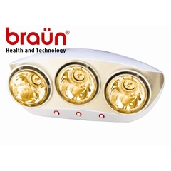 Đèn sưởi nhà tắm Braun 3 bóng vàng