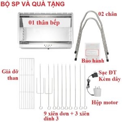 Bếp nướng than tự quay V5M - Lò nướng than hoa tự xoay