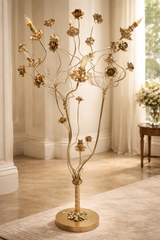 Đèn cây đứng hoa hồng tân cổ điển Pháp