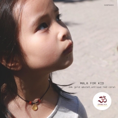 Mala for kid-Amulet vàng 24k, red coral