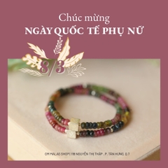 MALA TOURMALINE MIX CHARM OM