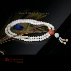 LONG MALA 108 HẠT CẨM THẠCH MIX HOA SEN
