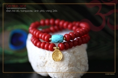 MALA SAN HÔ ĐỎ VIP KẾT AMULET VÀ BI VÀNG 9999 , TURQUOISE LU THỐNG