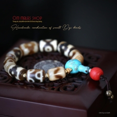 HAND MALA DZI 3 MẮT MẶT TRĂNG MIX DZI RĂNG HỔ