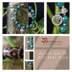 MALA NHƯ Ý CÁT TƯỜNG CHRYSOCOLLA KẾT DZI MAI RÙA 6 MẮT