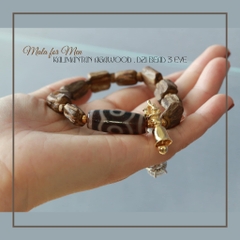 HAND MALAS TRẦM KALIMANTAN MIX DZI 3 MẮT