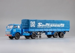 Mô hình xe Nga MAZ 504V với sơ mi rơ moóc 5205A SovTransavto, màu xanh