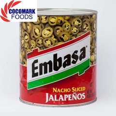 Ớt cắt lát Ngâm hiệu Embasa Nacho Sliced Jalapeno 2.77 Kg