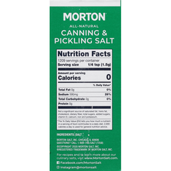 Muối ngâm chua và muối chua hiệu Morton All - Natural Canning & Pickling Salt - 1.8kg