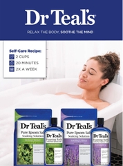 Muối tắm Bạch Đàn & Bạc Hà Dr Teal’s Pure Epsom Ealt Eoaking Eolution Relax&Relief with Eucalyptus & Spearmint 1.36kg