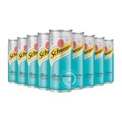 Lốc 12 lon nước ngọt vị chanh hiệu Schweppes Bitter Lemon 320ml