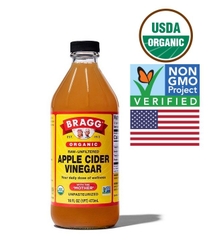 [ Hàng Chính Hãng ] Giấm táo hữu cơ Bragg chứa giấm cái - Bragg Organic Apple Cider Vinegar - Chai 473ml