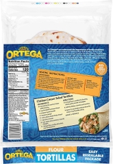 Vỏ bánh mềm Tortillas hiệu Ortega Tortillas 14oz - loại nhiều bánh 12 cái