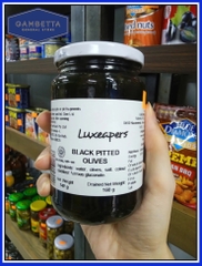 Trái Oliu đen không hạt hiệu Luxeapers Black Pitted Olive Net - Hủ 340gr