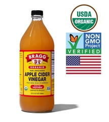 [ Hàng Chính Hãng ] Giấm táo hữu cơ chứa giấm cái - Bragg Organic Apple Cider Vinegar - Chai 946ml